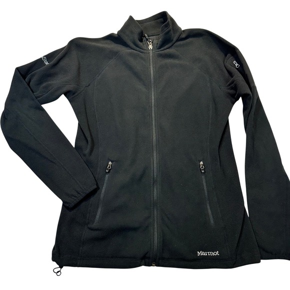 Marmot Jackets & Blazers - Marmot‎ Polartec Fleece Jacket Womens Large Black Full Zip Outdoor Gorpcore